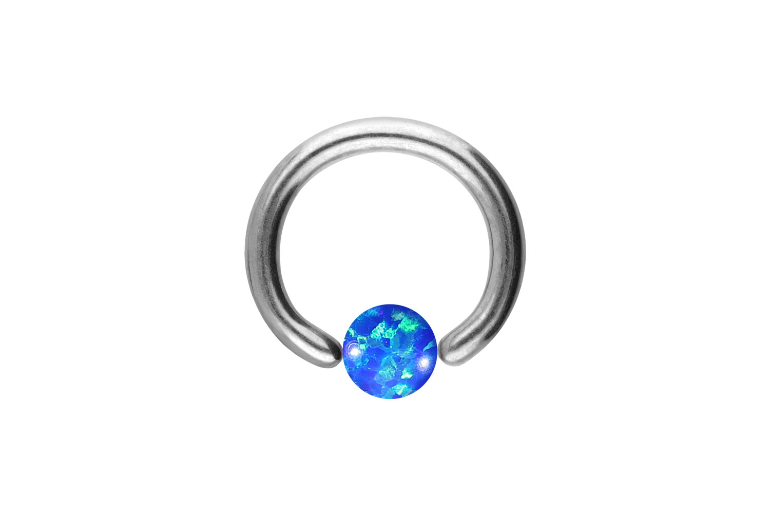 Titan Klemmkugelring Piercing SYNTHETISCHER OPAL